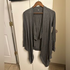 Lululemon gray waterfall yoga cardigan sweater size 2